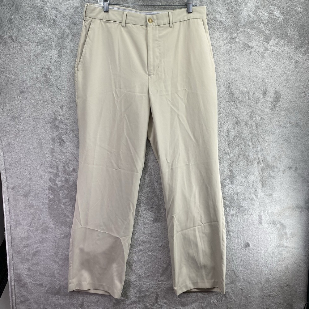 Callaway Mens 34x32 Khaki Golf Pants Polyester Performance Stretch Beige